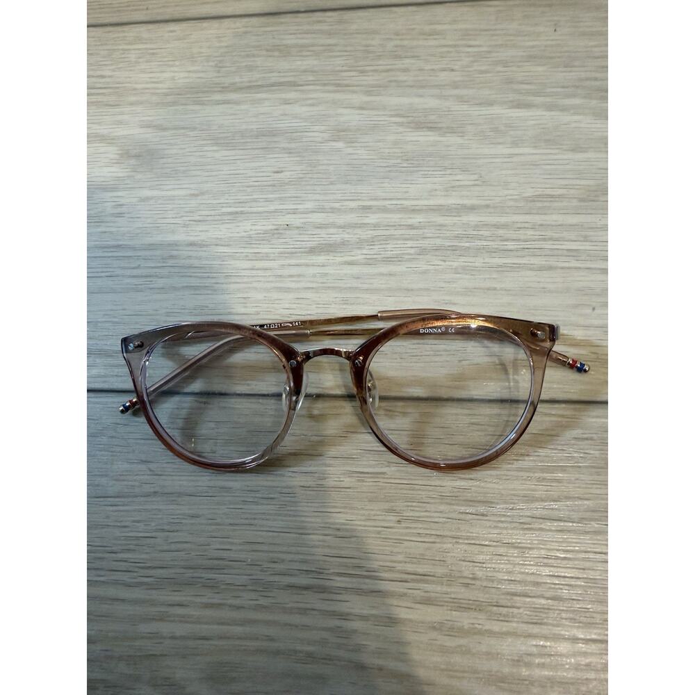 Donna DN08 Eyeglasses Frames Only 47 21 141 Women's Eyewear Gold Color Clear